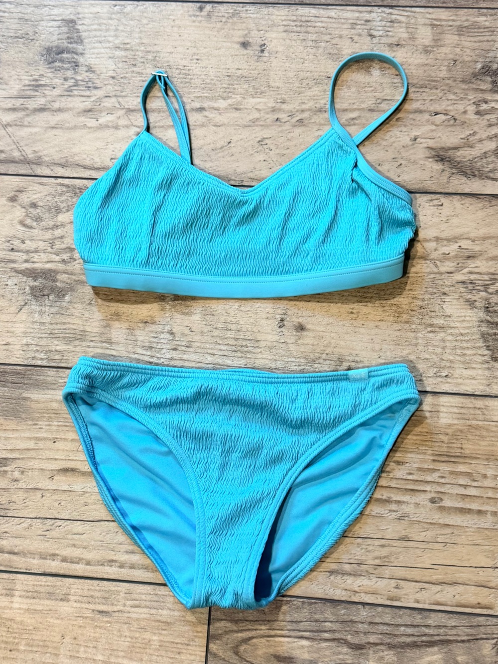 abercrombie kids Aqua Textured Two-Piece Bikini